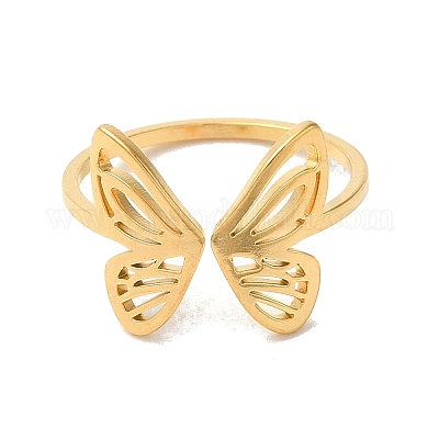 Открытое манжетное кольцо из нержавеющей стали 304 RJEW-Z026-07G-1