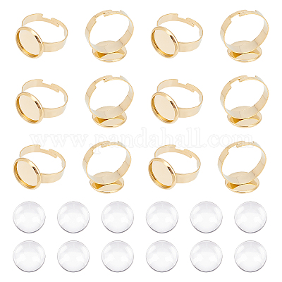 Набор для самостоятельного изготовления плоских круглых куполообразных колец DIY-DC0001-63-1