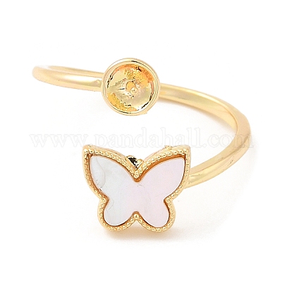 Бабочка из латуни с открытыми манжетами для чашек KK-E055-03G-01-1