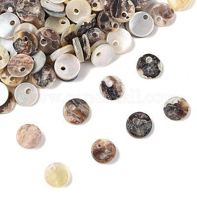 120 шт. подвески из натуральной ракушки акойя SHEL-FS0001-15-1