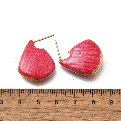 Латунные серьги-гвоздики в форме ракушки EJEW-G424-01G-1