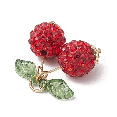 Подвески из полимерной глины ручной работы со стразами PALLOY-TA00237-1