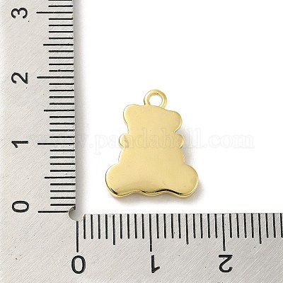 Овальные/медвежьи латунные подвески из натуральных белых ракушек с паве KK-D095-04B-G-1