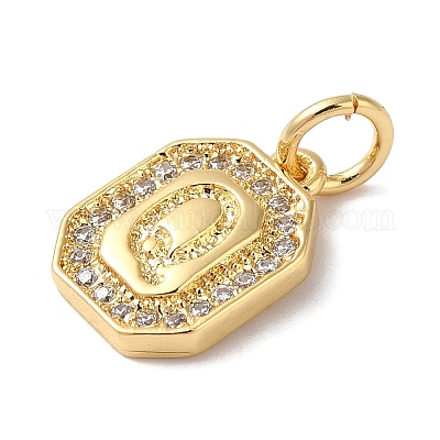 Настоящие позолоченные кулоны из латуни с микропаве KK-L216-002G-Q-1
