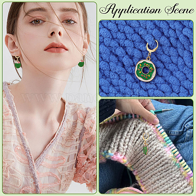 1 набор эмалевых маркеров для закрепления стежков в виде котла/пива/цветка HJEW-SC0001-57-1