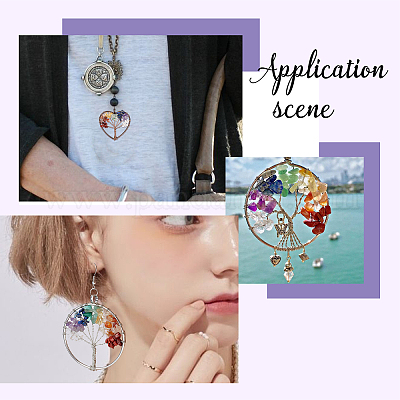 6 шт. 3 стиля 7 чакры древо жизни драгоценные камни большие подвески G-SC0002-36-1