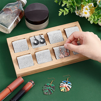 Деревянная доска для сережек с 8 сеткой EDIS-WH0016-010A-1