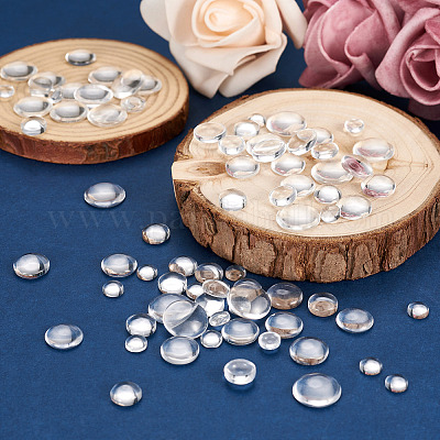 80шт 4 размера прозрачные стеклянные кабошоны&nbsp;X1-GGLA-ZZ0001-03-1