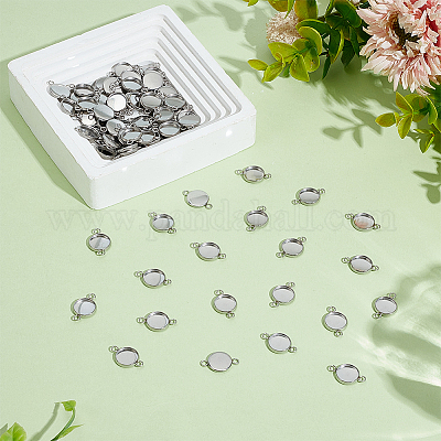 80 шт. оправы для кабошонов из нержавеющей стали 304 STAS-HY0001-89A-1