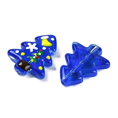 Бусины лэмпворк ручной работы новогодняя тема LAMP-I027-07I-1