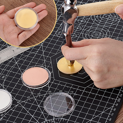 12 шт. 3 цвета железные пустые памятные монеты AJEW-GA0008-36-1