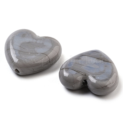 Сердца ручной работы Lampwork бисер LAMP-U003-01F-1