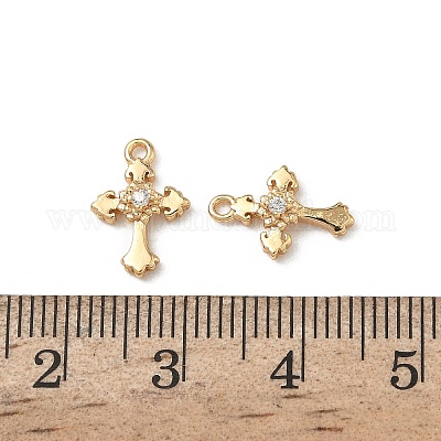 Латунные микропаве прозрачные подвески с фианитом KK-A280-05A-G-1