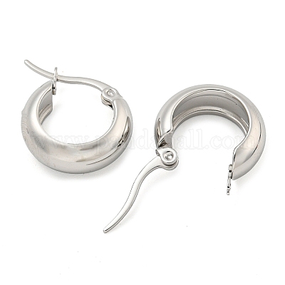 Серьги-кольца из нержавеющей стали 202 EJEW-H003-38P-01-1