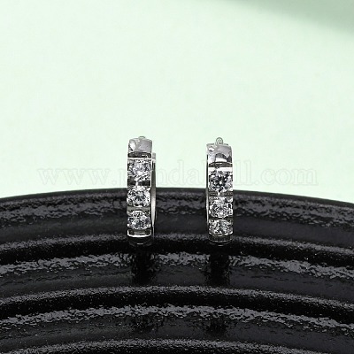 Серьги-кольца из нержавеющей стали 304 с прозрачным кубическим цирконием EJEW-D331-18A-P-1