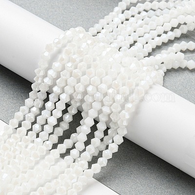 Непрозрачные однотонные гальванические стеклянные бусины GLAA-F029-P4mm-C15-1