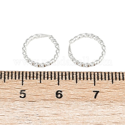 Серьги-кольца из латуни с витым кольцом EJEW-F378-01S-1