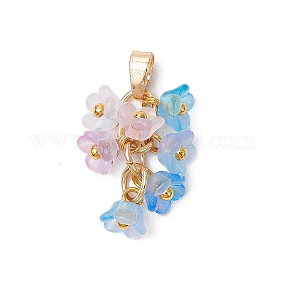 8 шт. цветочные акриловые подвески PALLOY-JF03591-1