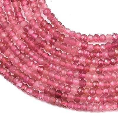 Нити из граненых ронделей из натурального розового турмалина&nbsp;G-F289-45-01-1
