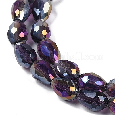 Прозрачные стеклянные бусины гальваническим пряди EGLA-N013-T4mm-B06-1