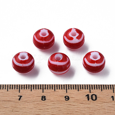 Непрозрачные полосатые акриловые бусины&nbsp;MACR-S373-27D-01-1