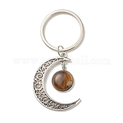 Брелок с кабошонами из натуральных смешанных драгоценных камней X-KEYC-JKC00281-1