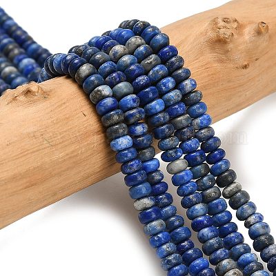 Нитки бусины из натурального ляписа-лазури G-L635-A33-4x2mm-02-1