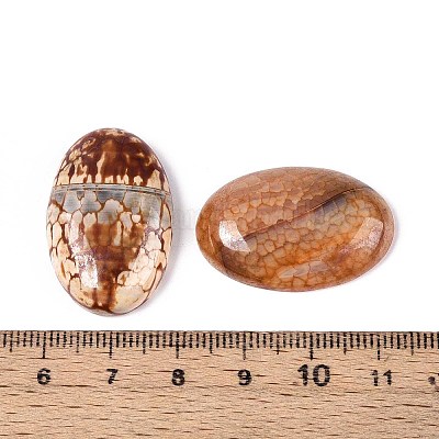 Окрашенные естественные кагашоны с агатом огня G-Q957-02B-20x30-1