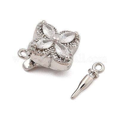 Латунные застежки из прозрачного кубического циркония с микропаве KK-C075-22P-1