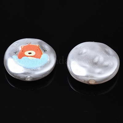 3d печатные бусины из абс-пластика с имитацией жемчуга KY-S163-429-1