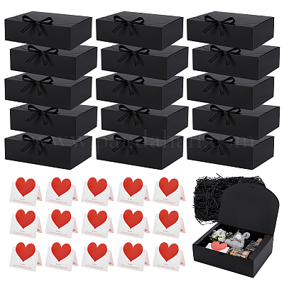 15 шт. прямоугольные бумажные подарочные коробки для хранения&nbsp;AJEW-PH0007-32-1