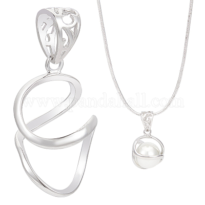 1 шт. подвеска из стерлингового серебра в оправе кабошон STER-BC0002-52-1