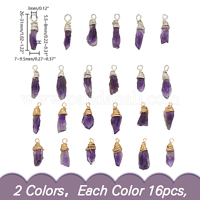 32 шт. подвески из натурального аметиста 2 цветов PALLOY-HY0001-05-1