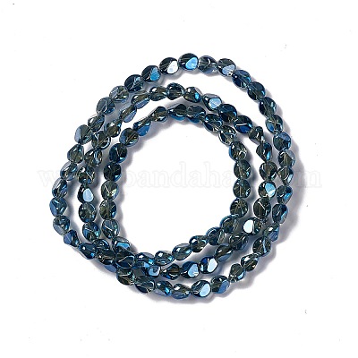 Стеклянные бусины с гальваническим покрытием  EGLA-L038-PL01-1