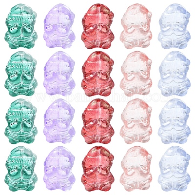 40 шт. прозрачные стеклянные бусины с рождественской тематикой GLAA-FS0001-87A-1