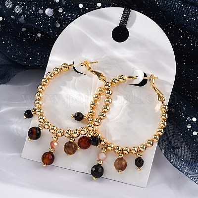 Круглые серьги-кольца из латуни EJEW-R014-16G-1