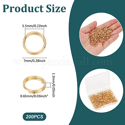 200 шт. разъемные кольца из нержавеющей стали 304&nbsp;STAS-UN0062-49G-01-1