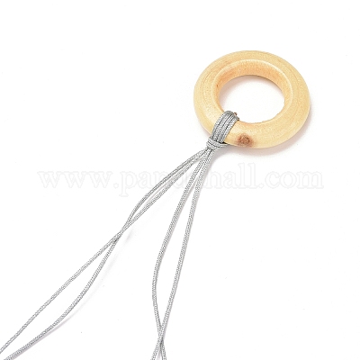 Подвески с колокольчиками из дерева и натурального агата HJEW-H054-03-1