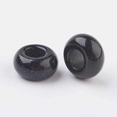 Синтетический синий золотой камень европейский бисер X-G-G740-14x8mm-17-1