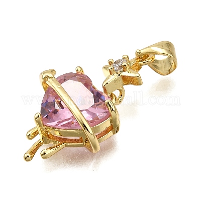 Латунные микро проложить кубического циркония подвески KK-K401-02A-G-1