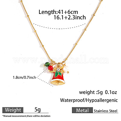 Рождественские подвески-ожерелья из нержавеющей стали 304 с эмалью FS-WG85DFF-01-1