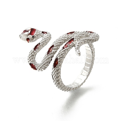 Кольца-манжеты из сплава с эмалью и змеиным узором RJEW-Q014-01P-1