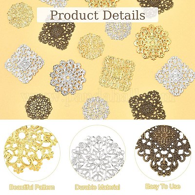 64 шт. 8 стиля железных филигранных соединительных звеньев&nbsp;IFIN-YW0004-09-1