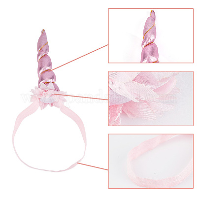 5 шт. 5-х цветные тканевые повязки на голову в виде рога единорога для детей OHAR-DR0001-01-1