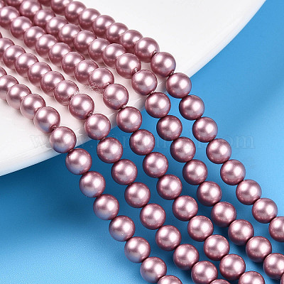 Выпечка из окрашенного перламутрового стекла жемчужные бусинки HY-N002-5mm-C01-1