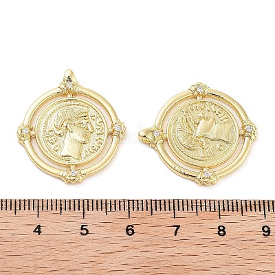 Покрытие стойки латунь микропаве прозрачные подвески из кубического циркония KK-Z064-21G-1