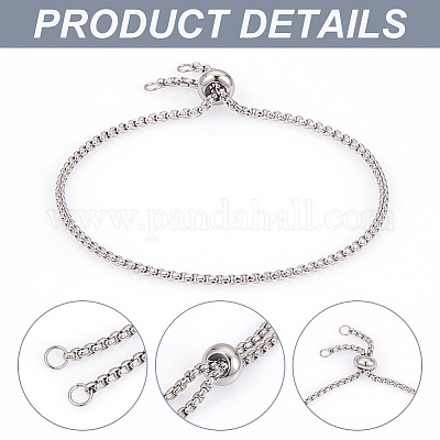 8шт. 2 регулируемых браслета-слайдера из нержавеющей стали 304 в наборе BJEW-UN0001-47-1