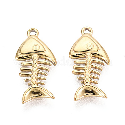 Подвески из нержавеющей стали 304 в форме рыбьей кости STAS-T069-07G-1