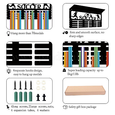 Прямоугольный железный держатель для медалей ODIS-WH0052-023-1
