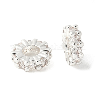 Латунные микро проложить кубического циркония бусы KK-A253-11S-02-1